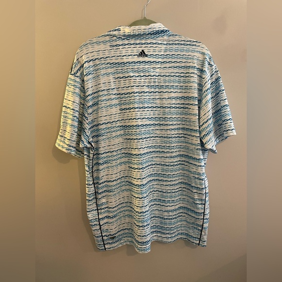 Adidas Blue and White Printed Golf Polo - Picture 5 of 6